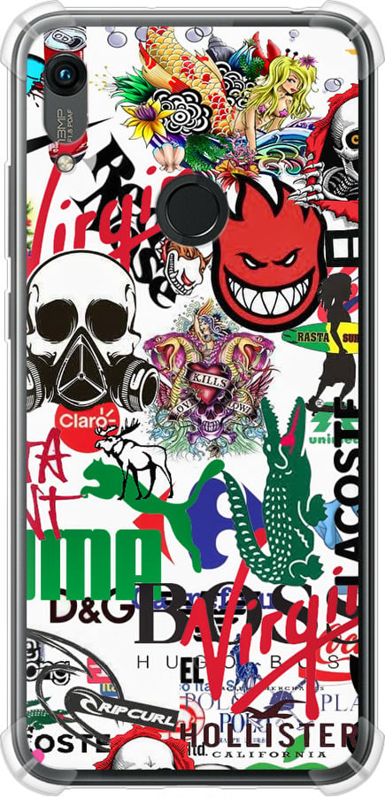 Чехол на Huawei Y6s Many different logos (4022sp-1871-42517)