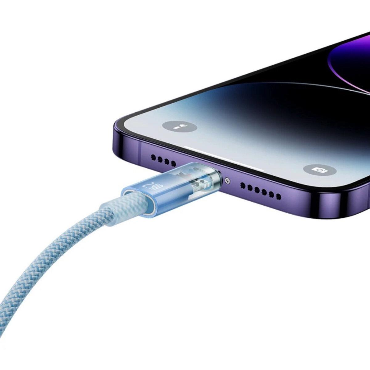 Кабель BASEUS Explorer USB-Lightning/2.4А/1 Синий (CATS010003) - фото 6 Кабель BASEUS Explorer USB-Lightning/2.4А/1 Синий (CATS010003) - фото 6