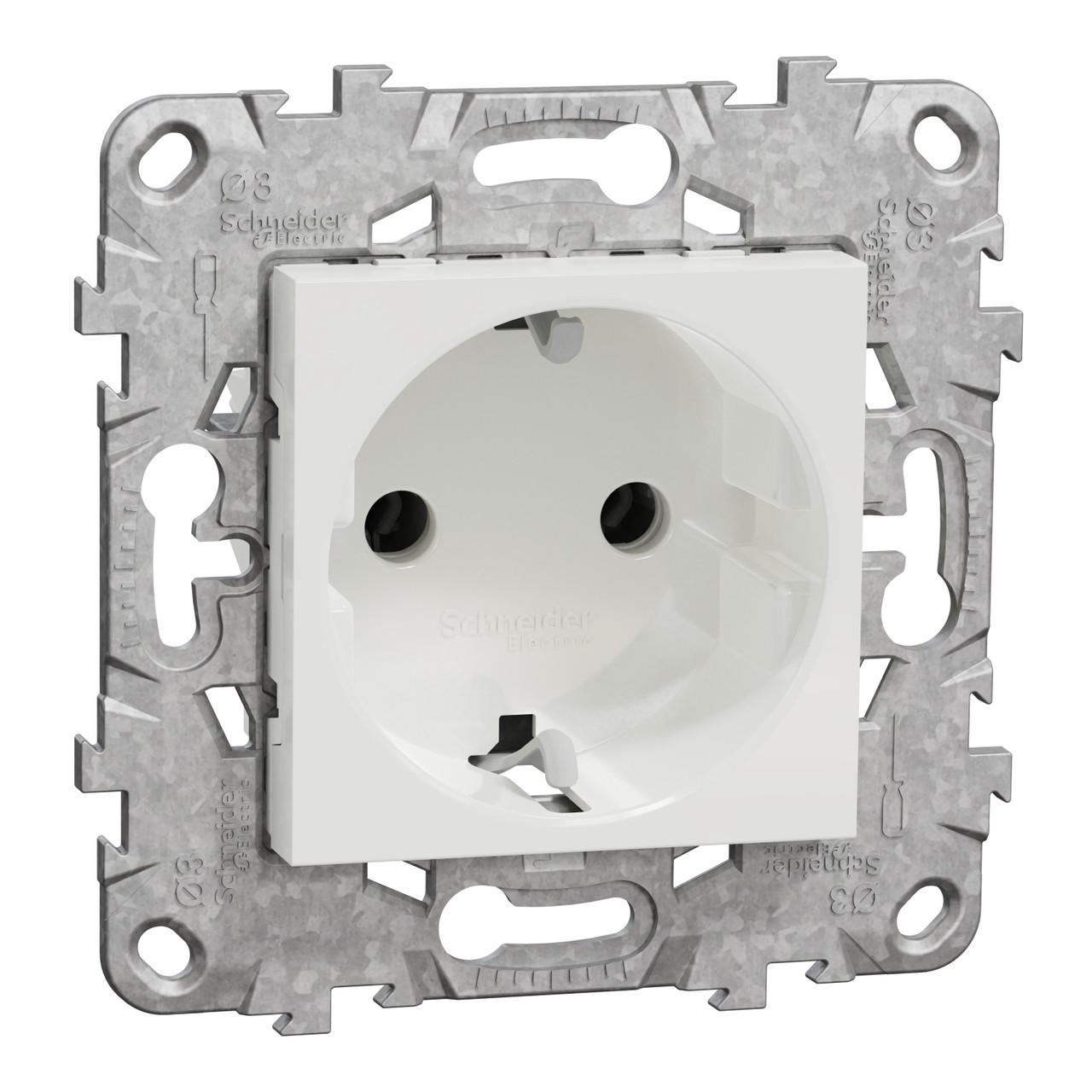 Розетка Schneider Electric Unica New PC с з/к 16А 74,5х74,5х40 мм Белый (NU503618)