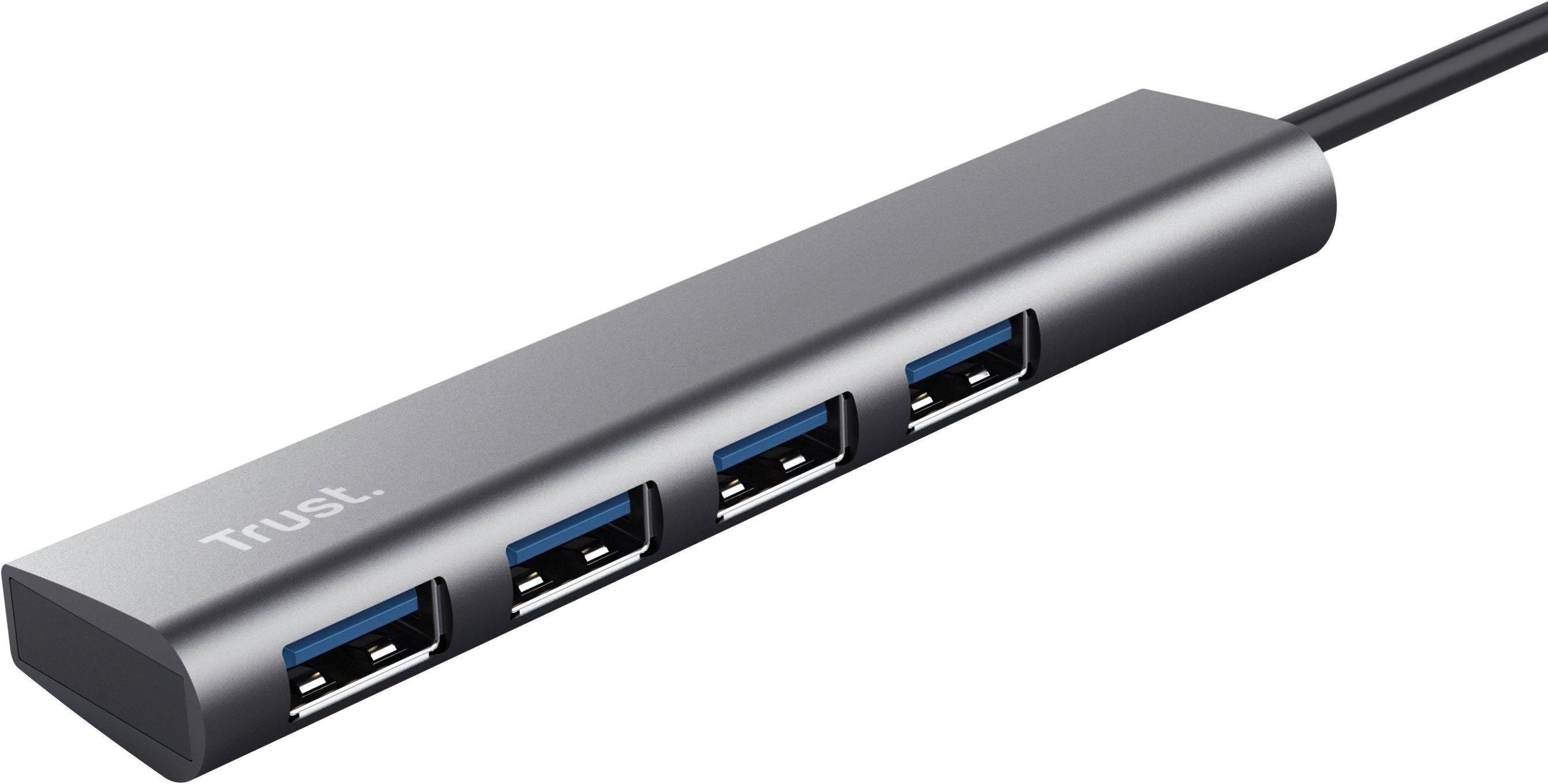 Концентратор Trust Halyx Type-C to 4-Port USB-A 3.2 Сірий - фото 2