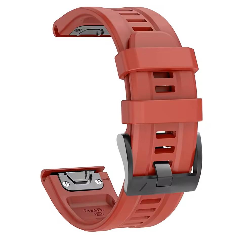 Ремешок силиконовый для Garmin Fenix/Enduro/Tactix QuickFit 26 мм Красный