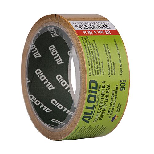 Скотч двосторонній Alloid на поліпропіленовій основі 38 мм х 10 м/90 мкм (DT-3810P)