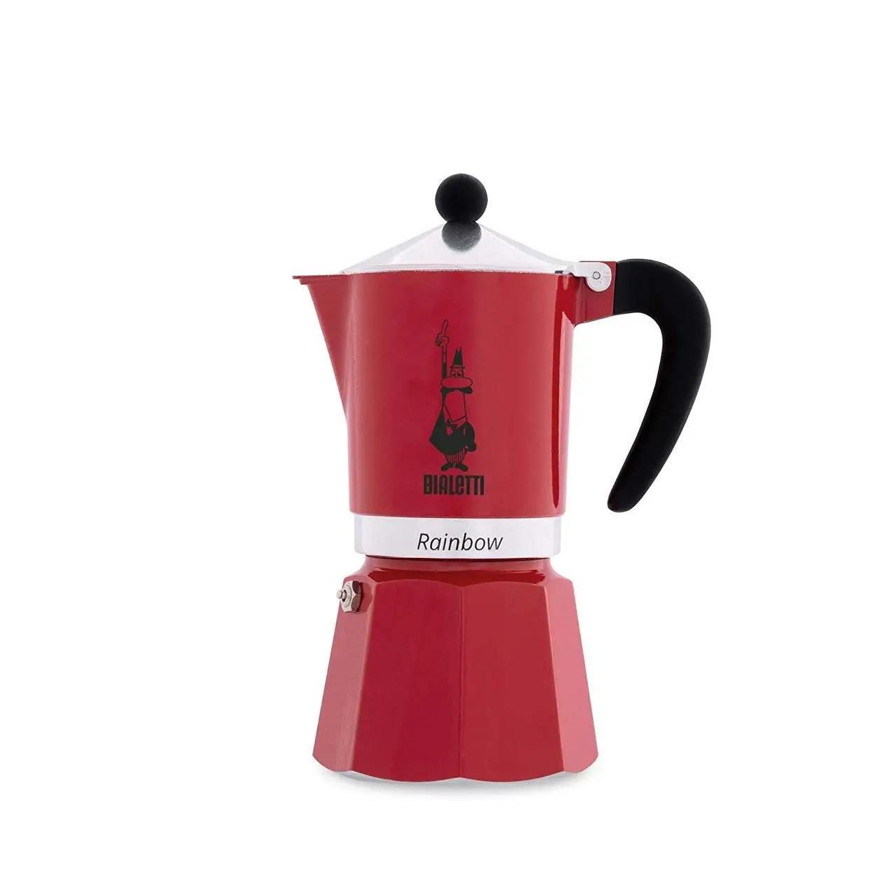 Гейзерная кофеварка Bialetti Rainbow на 3 порции Красный (0009014)