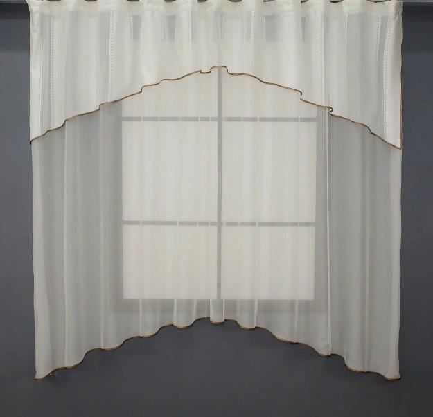 Занавеска на кухню с аркой 280х170 см Кремовый (036к)