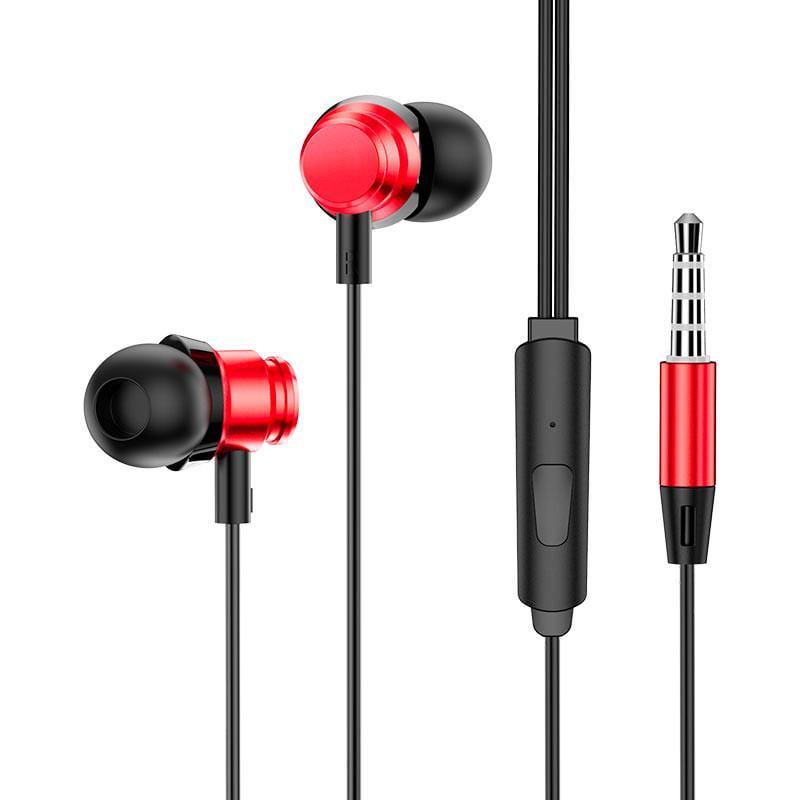 Наушники проводные вакуумные стерео Borofone BM62 Prosperity universal Black/Red (00000056873_2)