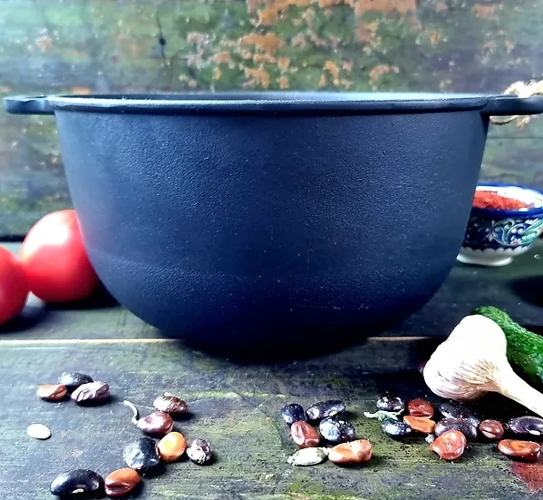 Кастрюля со стеклянной крышкой чугунная 6 л (2375012829) - фото 6