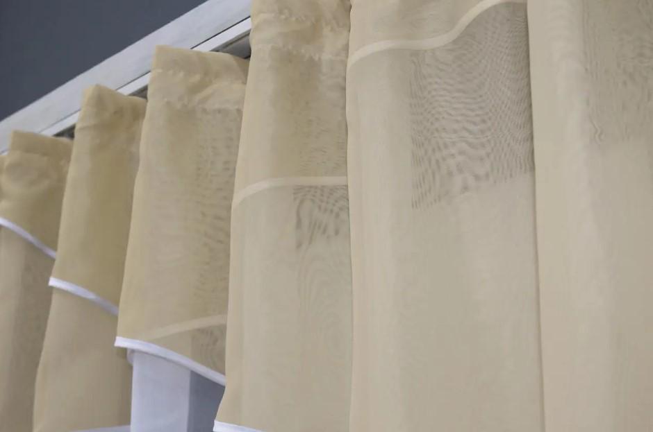 Гардина с аркой/ламбрекеном на кухню 270х170 см Белый/Бежевый (025к) - фото 3