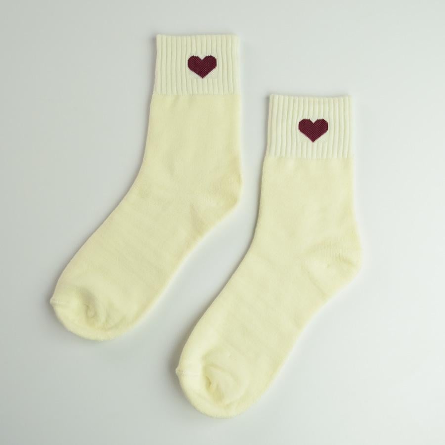 Носки теплые женские GM Textile классические с сердечками высокие р. 36-41 Ванильный (gm-socks-g-5w-vanila) - фото 1