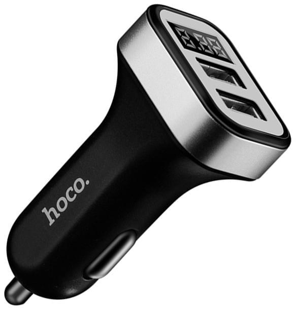 Пристрій зарядний автомобільний Hoco Z3 LCD 2 USB 3,1A Black (18409)