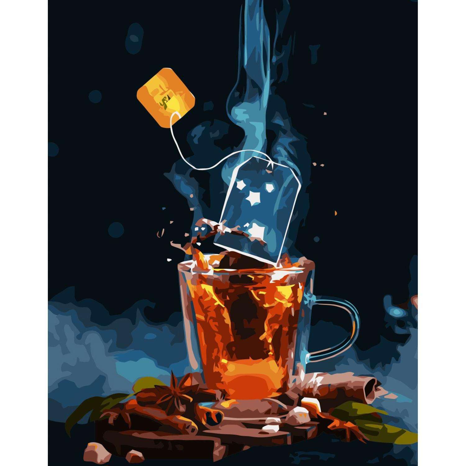 Картина по номерам Strateg Чашка горячего чая 40x50 см (VA-3299)