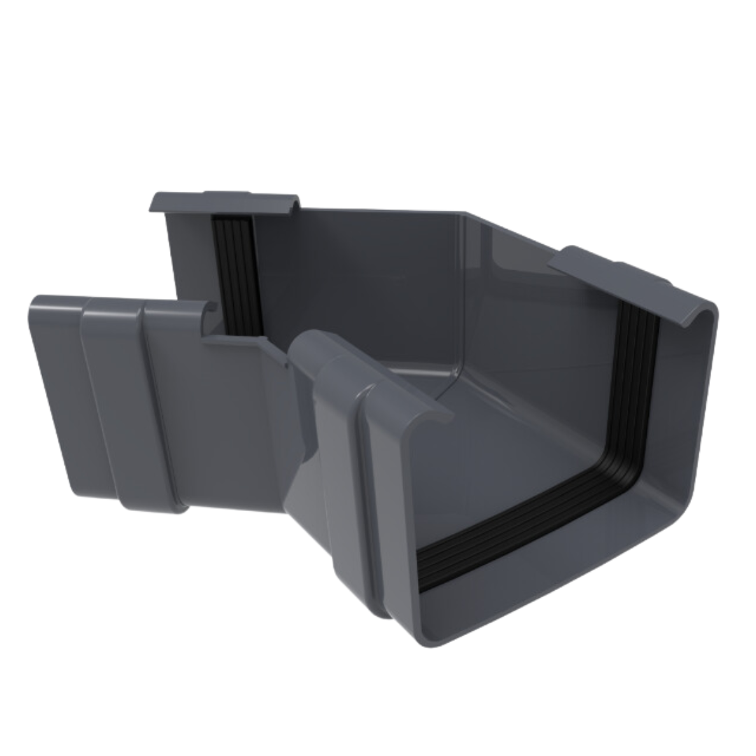 Кут універсальний KROP квадратний ПВХ 135° Графітовий RAL7016 (14989349)