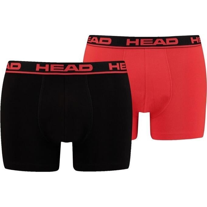Трусы боксерки Head BASIC BOXER 2P 701202741-020 2 шт. L Красно-черный/Черный (56898-51)