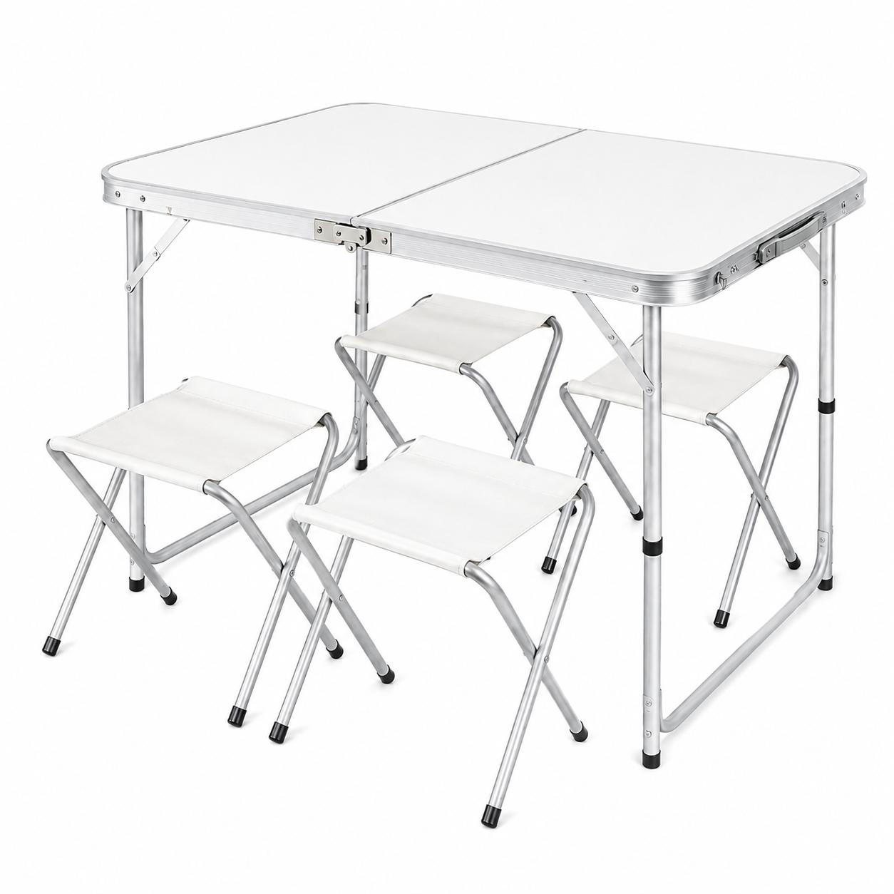 Стол складной туристический Folding Table 120х60х70 см с 4 стульями Белый