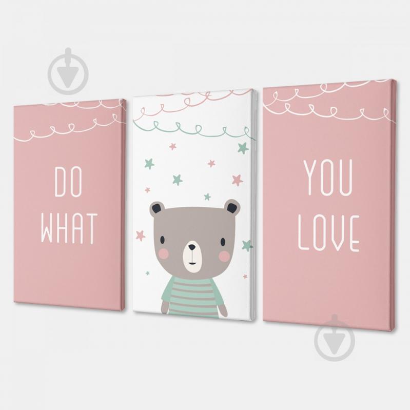 Модульная картина из трех частей Teddy love Malevich Store 156x100 см (MK311609)