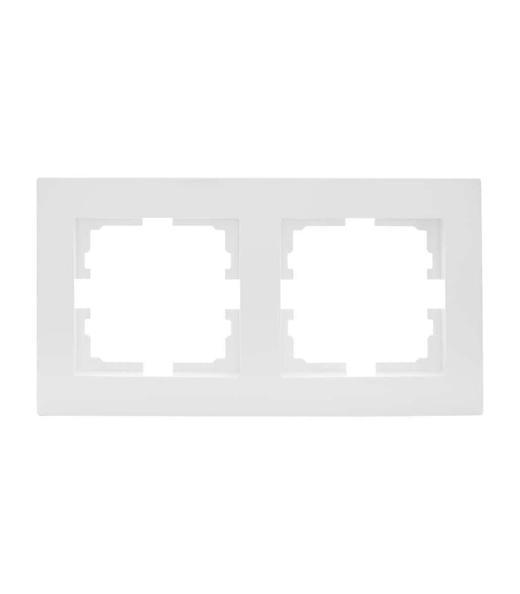 Рамка двухместная горизонтальная Lezard Vesna Белый (00000023061)