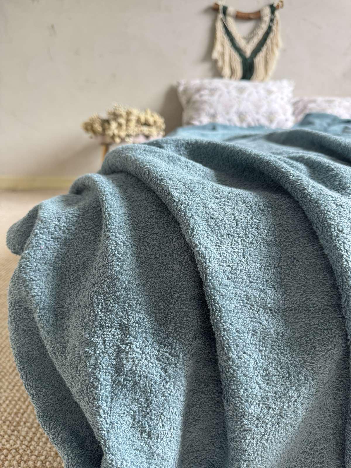 Простынь-покрывало махровое ZEINTEX MADEIRA хлопковое 150х220 см Бирюзовый (26970741) - фото 7