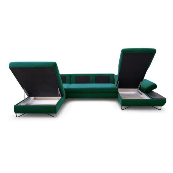 Диван кутовий розкладний Perfect Home Loft III з натурального дерева/ДСП/тканини Monolith 37 Зелений (49703) - фото 5 Диван кутовий розкладний Perfect Home Loft III з натурального дерева/ДСП/тканини Monolith 37 Зелений (49703) - фото 5