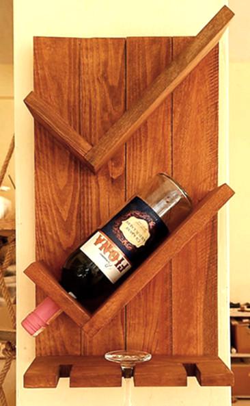 Полка для вина настенная из дерева Сегавара Охра (ПНК-026304)