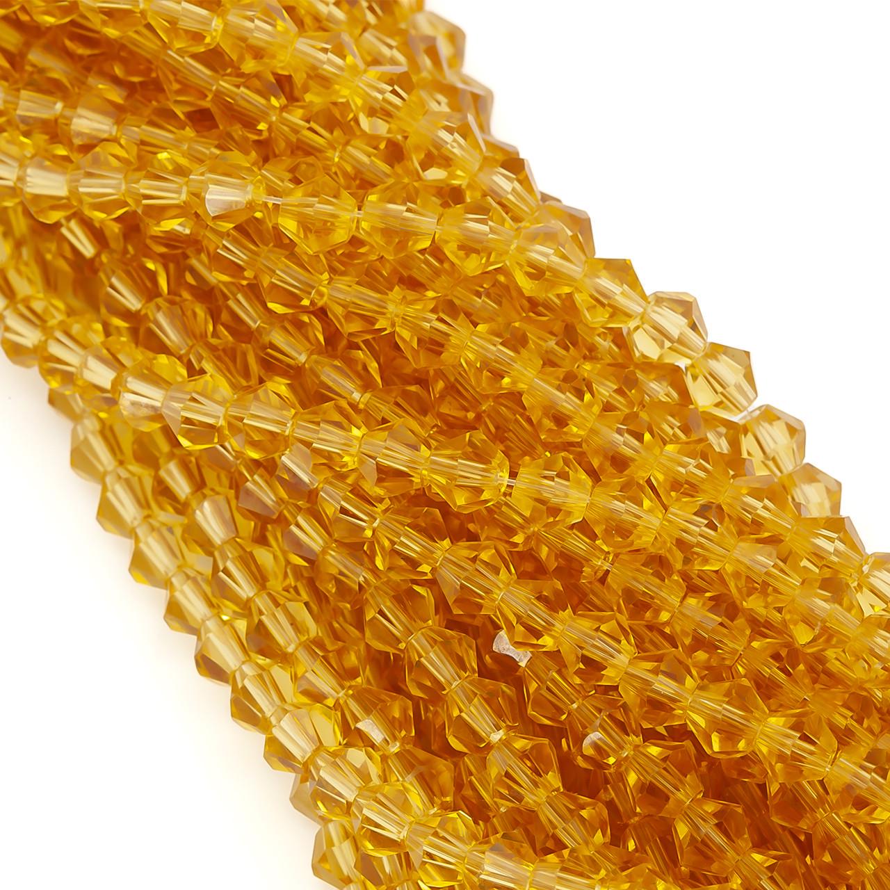 Намистини кришталеві Біконус 6,2х6 мм 46 шт. Рудий (БІ0006к19)