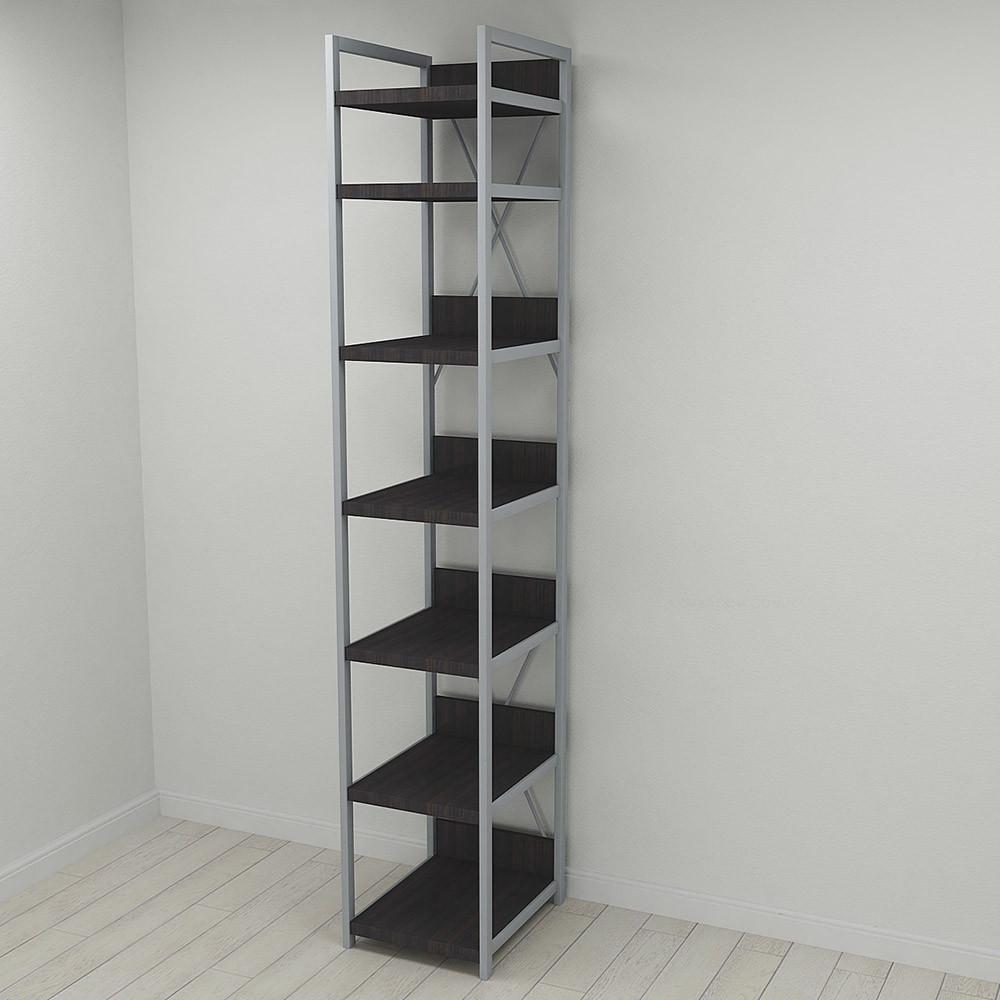 Шкаф Ferrum-decor Гардероб Уни секция 4 серии Конект металл/ДСП 32 мм 220x40x50 см Серый/Венге Магия (FRD-104552)