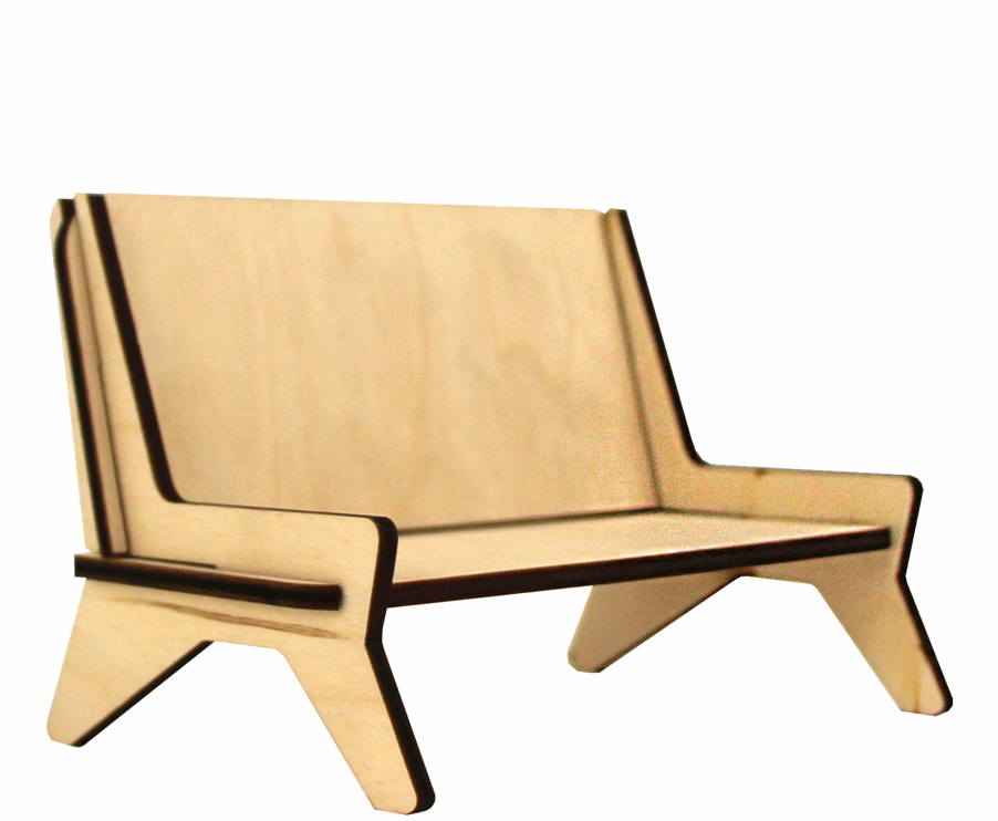 Кукольная мебель для декупажа Rosa Talent Диван 1 модерн фанера 11,2х8х7,8 см (4823100236676)