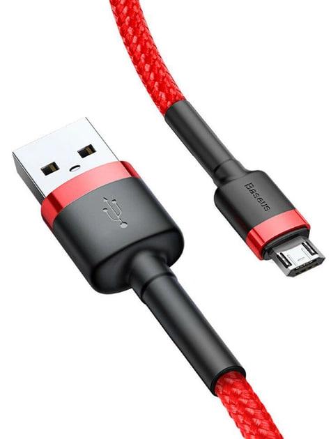 Кабель для швидкої зарядки BASEUS Cafule Cable USB 2,4 A 0,5 м Red (CAMKLF-A09) - фото 5