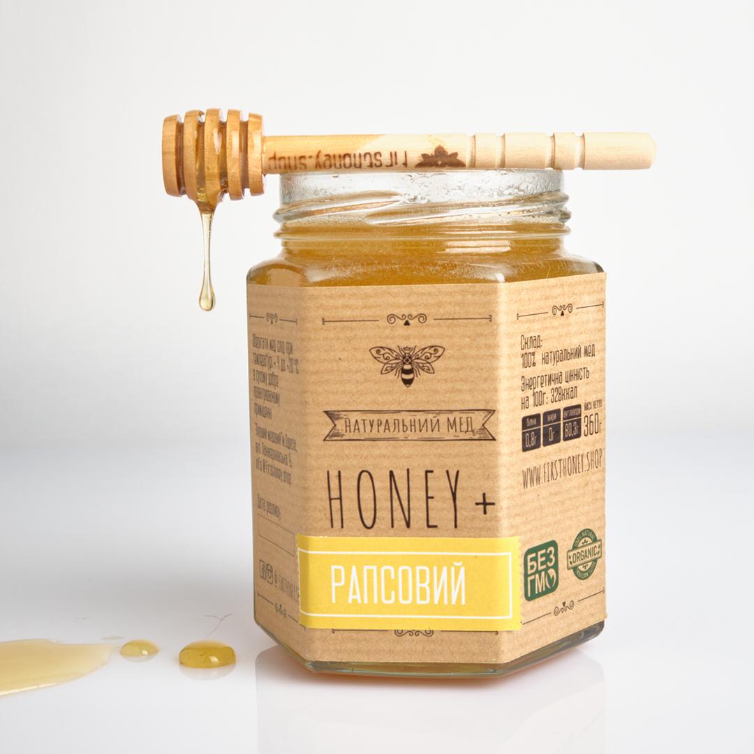 Мед натуральный Honey+ Natural рапсовый 360 г Мед натуральный Honey+ Natural рапсовый 360 г