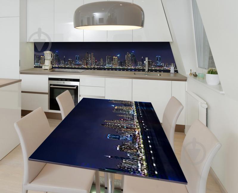 Наклейка 3Д виниловая на стол Zatarga «Небоскрёбы вночи» 650х1200 мм для домов, квартир, столов, кофейн, кафе