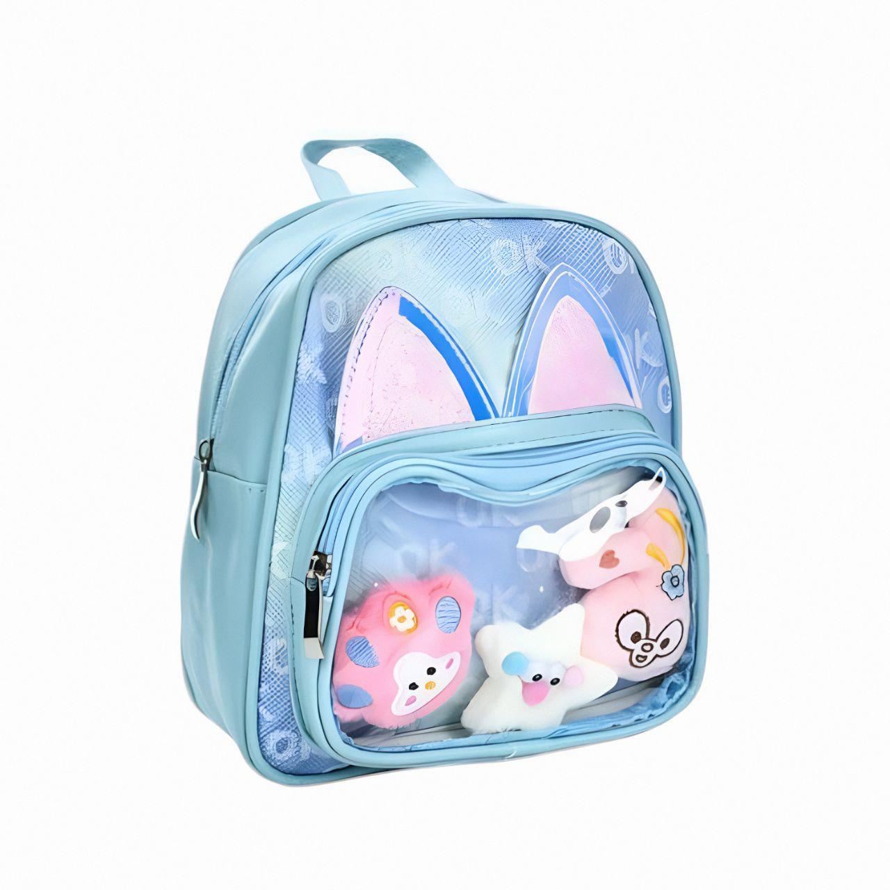 Рюкзак 9928 3–8 лет блестящие декоративные ушки 24x20x10 см Голубой Рюкзак 9928 3–8 лет блестящие декоративные ушки 24x20x10 см Голубой