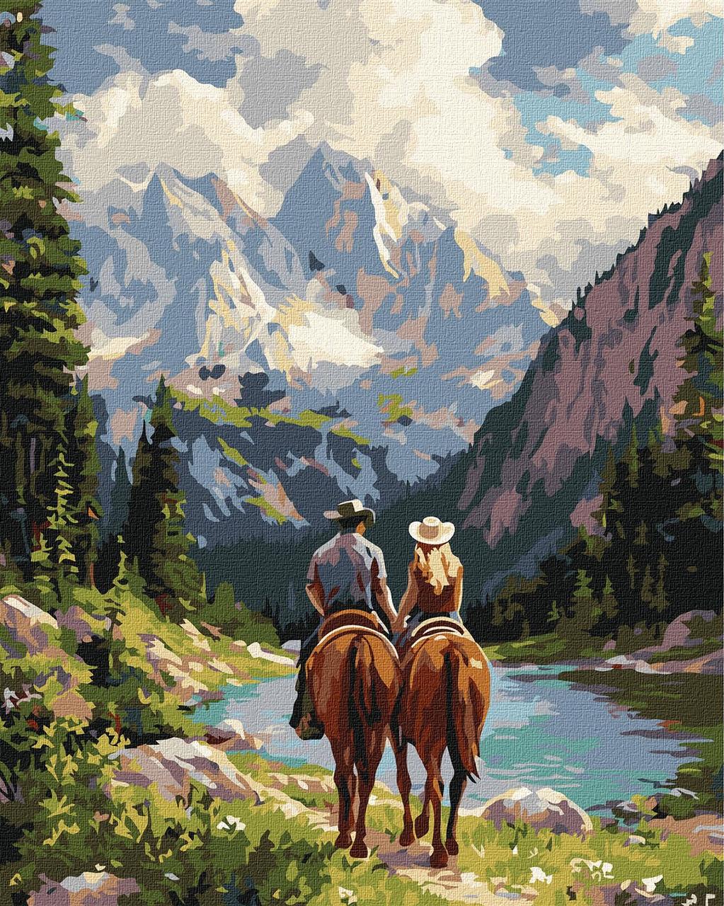 Картина по номерам Ideyka Пара всадников в горах 40х50 см (2867221962)