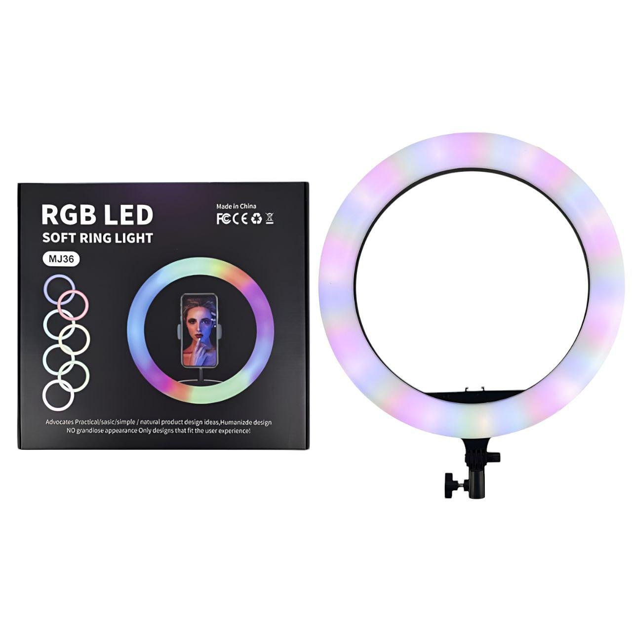 Селфи-кольцо RGB LED MJ-33-A SMD 5050 RGBW 3000-6000K Черный