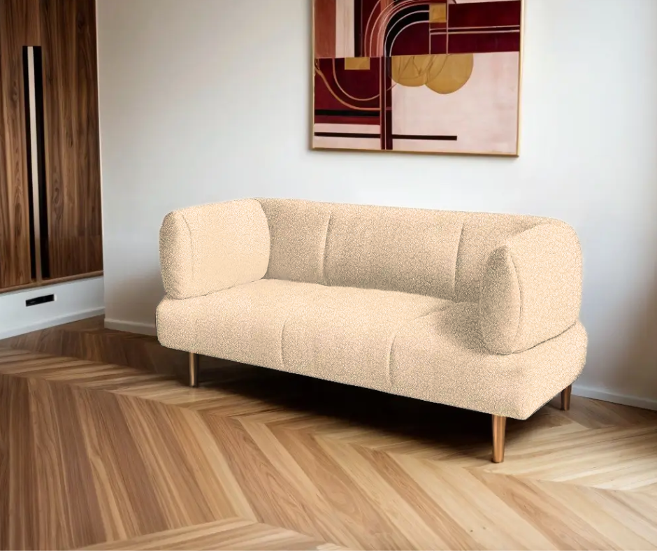 Диван офисный Tobi Sho Бенно-1 с подлокотниками и деревянными ножками букле Alpaca Айвори/04, 1400х720х750 мм - фото 3 Диван офисный Tobi Sho Бенно-1 с подлокотниками и деревянными ножками букле Alpaca Айвори/04, 1400х720х750 мм - фото 3