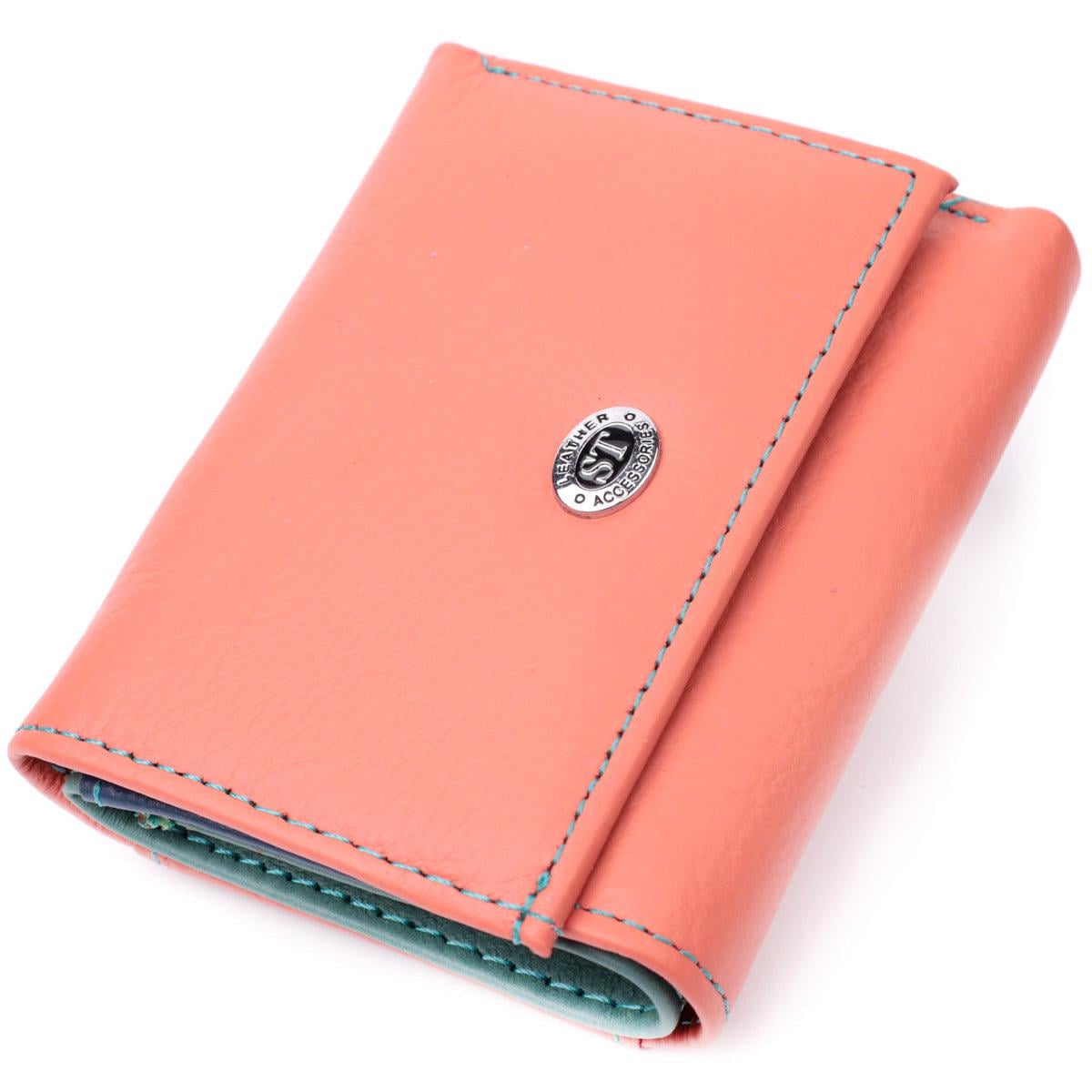 Кошелек ST Leather 19505 трехсложный из натуральной кожи на магните Оранжевый (168-136-19505) Кошелек ST Leather 19505 трехсложный из натуральной кожи на магните Оранжевый (168-136-19505)
