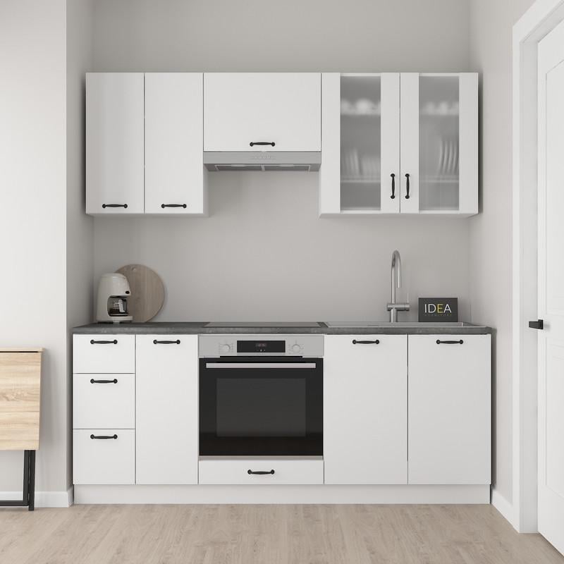 Готова кухня Idea Ніко з матовою стільницею 28 мм/200 см Білий (22668811)