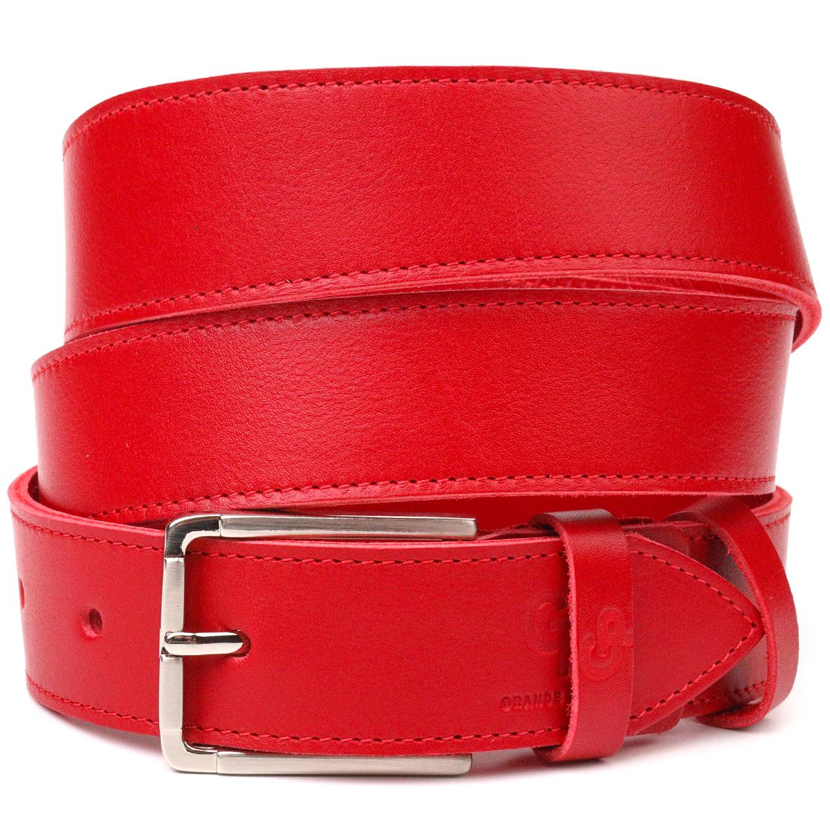 Ремінь жіночий GRANDE PELLE Leather Belt 21455 зі шкіри Червоний