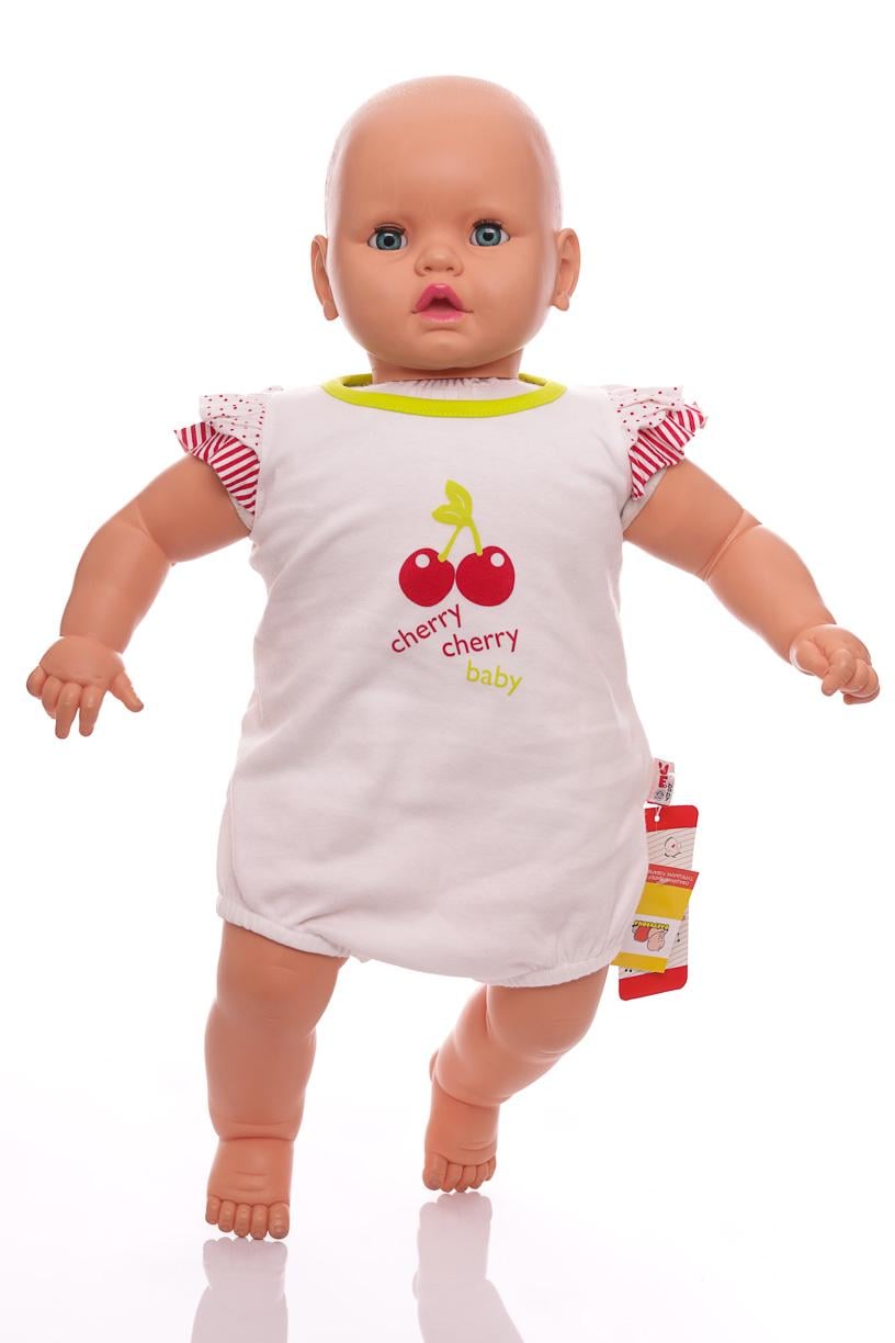 Боди-платье с коротким рукавом для девочки Вишенка интерлок MiniPapi 80 см (31438)