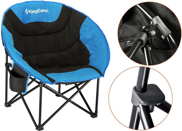 Туристическое кресло раскладное KingCamp Comfort Moon Black/Blue (KC3816_BLACK/ROYALBL) - фото 4 Туристическое кресло раскладное KingCamp Comfort Moon Black/Blue (KC3816_BLACK/ROYALBL) - фото 4