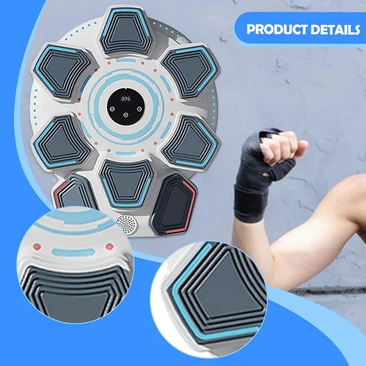 Настінний боксерський тренажер 8 цілей/музична мішень-тренажер з рукавичками (30233892) - фото 2 Настінний боксерський тренажер 8 цілей/музична мішень-тренажер з рукавичками (30233892) - фото 2