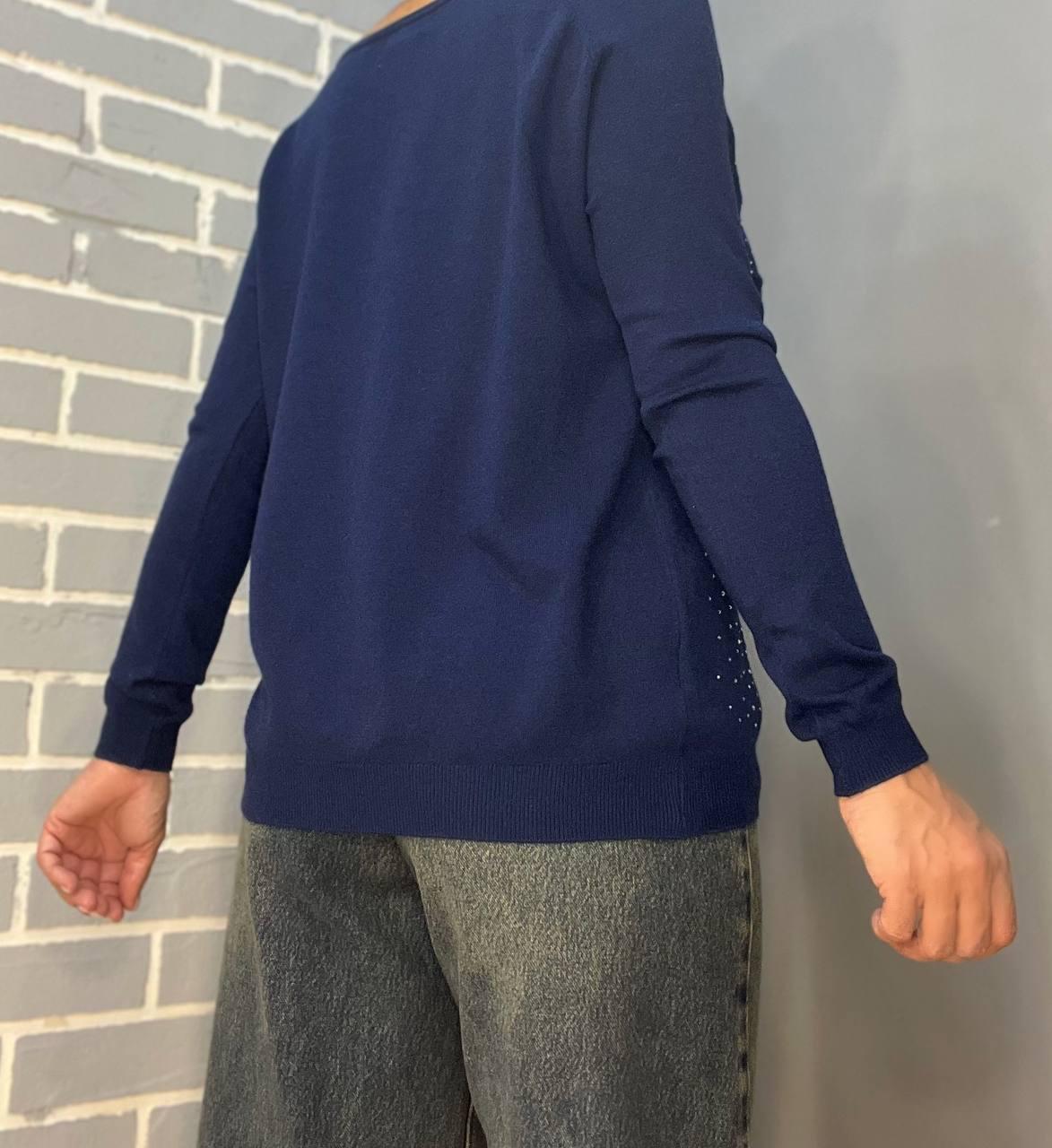 Джемпер женский ACCORDDREAM 9067 тонкий свитер россыпь камней OS Темно-синий (1213) - фото 2 Джемпер женский ACCORDDREAM 9067 тонкий свитер россыпь камней OS Темно-синий (1213) - фото 2