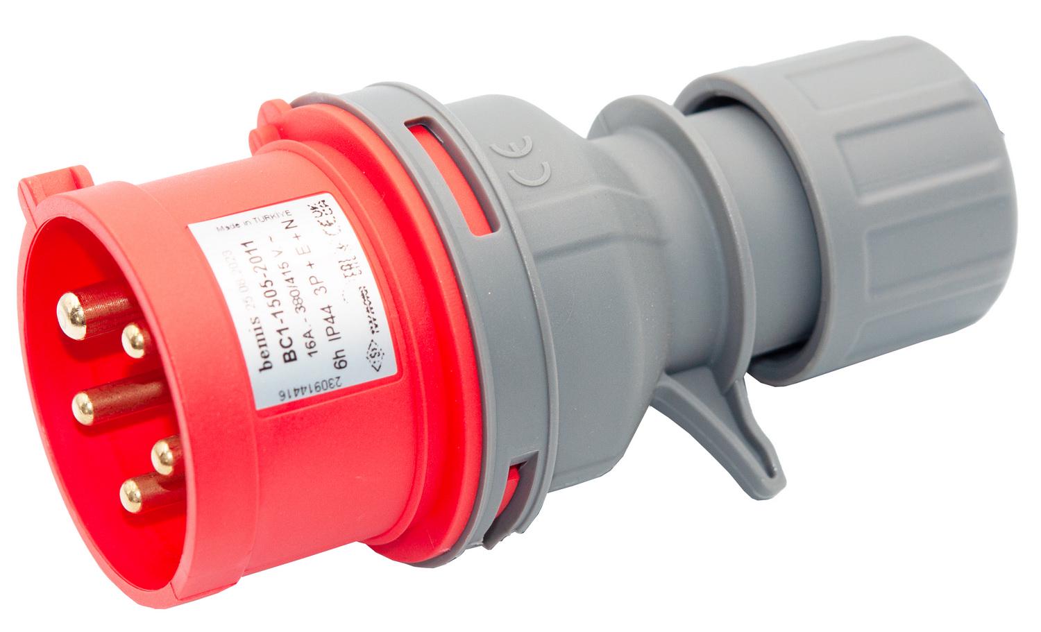 Вилка силовая переносная Bemis полиамид IP44 BC1-1505-2011 380V 3P+E+N 16A (98283)
