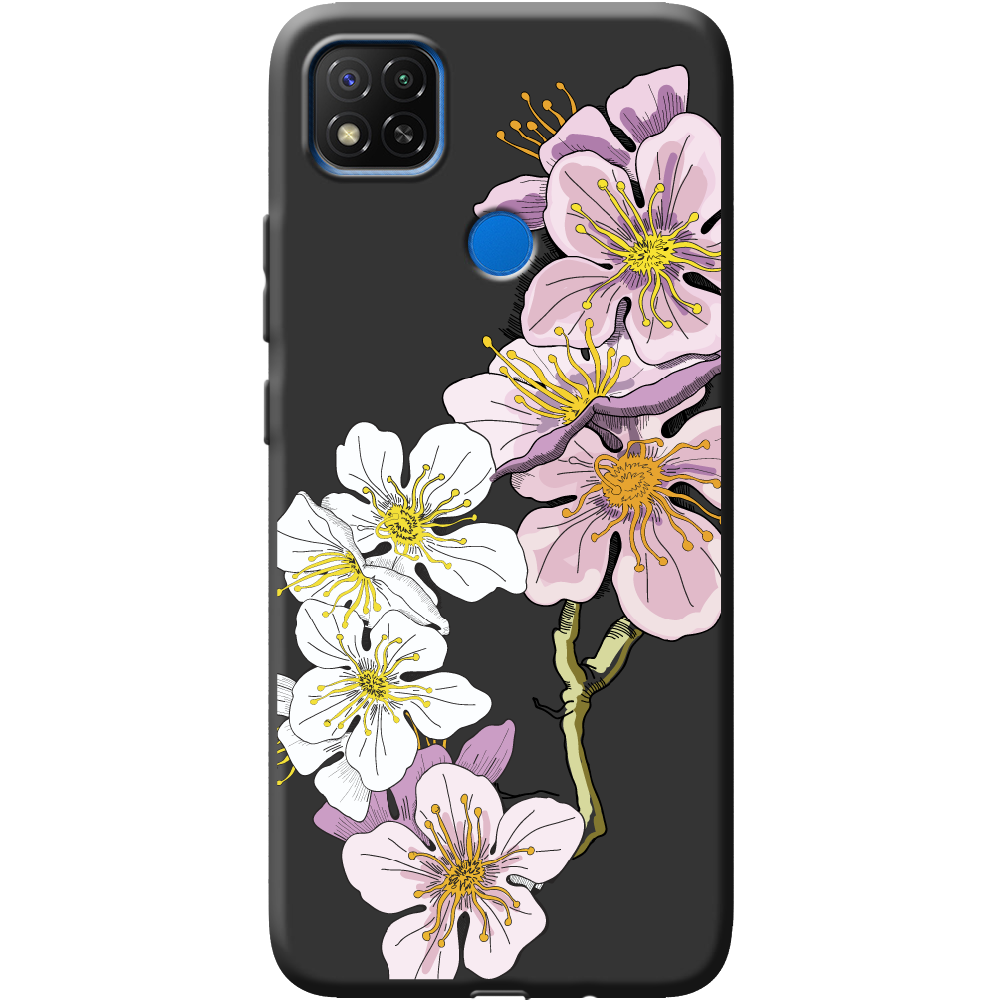 Чехол Boxface Xiaomi Redmi 9C Cherry Blossom Черный силикон (40879-cc4-41176)