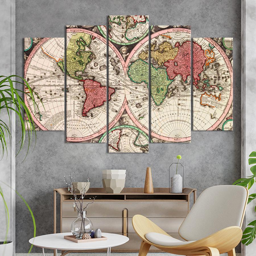 Картина карта Древний мир на карте 112x68 см (A1334-5)