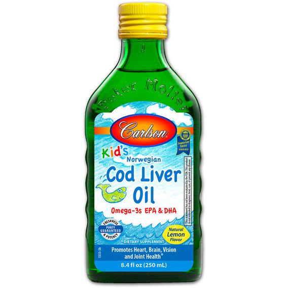 Жир из печени трески Carlson Labs Cod Liver Oil Kids 250 мл Lemon