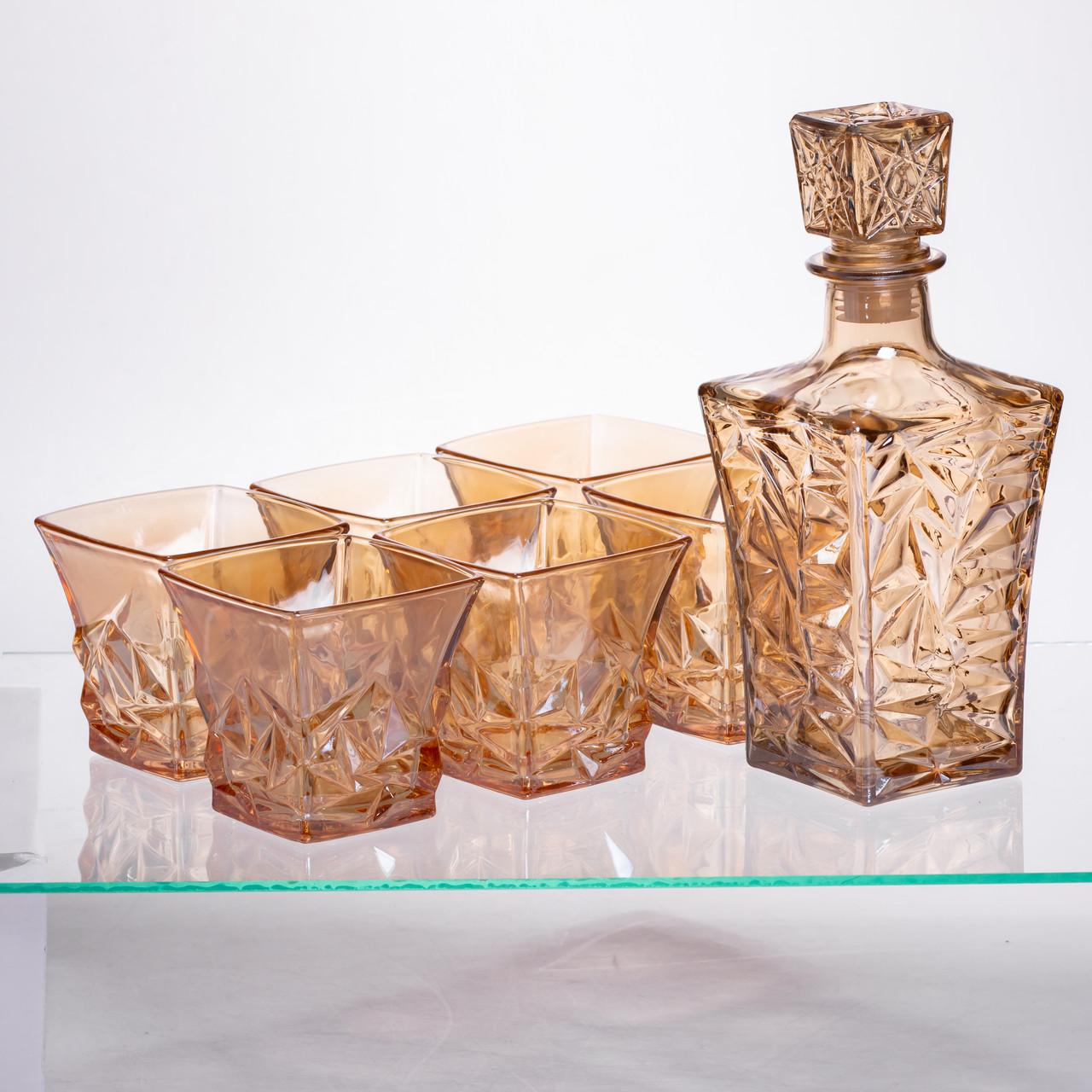 Набор для напитков графин и 6 стаканов Коричневый (64486-25)