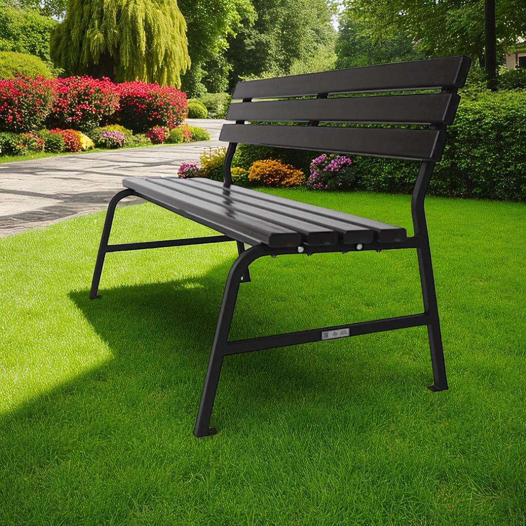 Лавка пластиковая ТЕБИ ШО для дачи/сада и парка 1504х822х707 мм Графитово-черный - фото 4