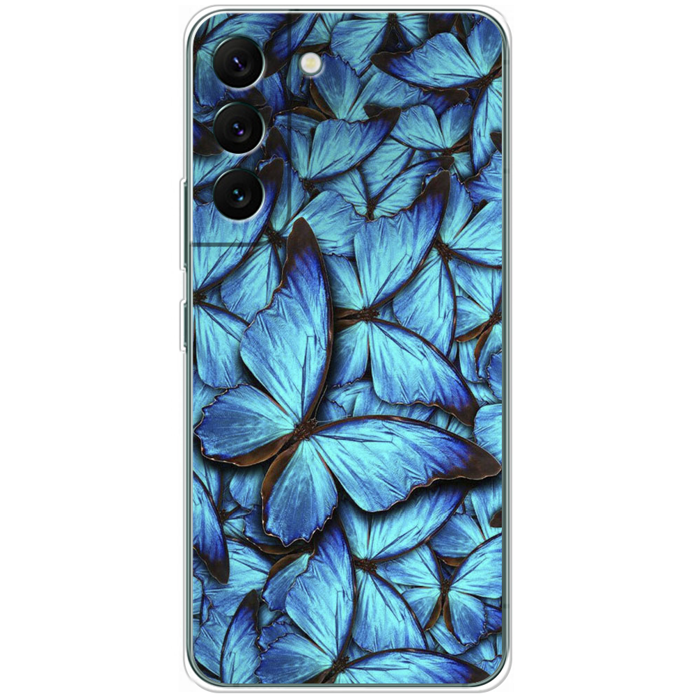 Чехол BoxFace Samsung Galaxy S22 Plus (S906) лазурные бабочки Прозрачный силикон (44381-up1550-44182)