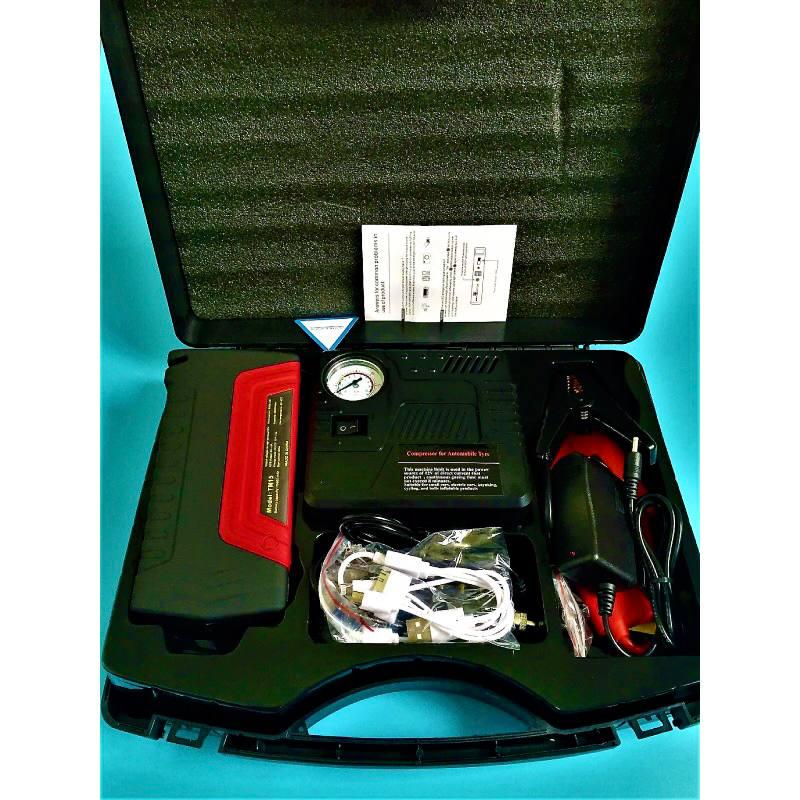 Пуско-зарядное устройство для машины Car jump starter 20000mAh 2хUSB фонарик/компрессор - фото 15