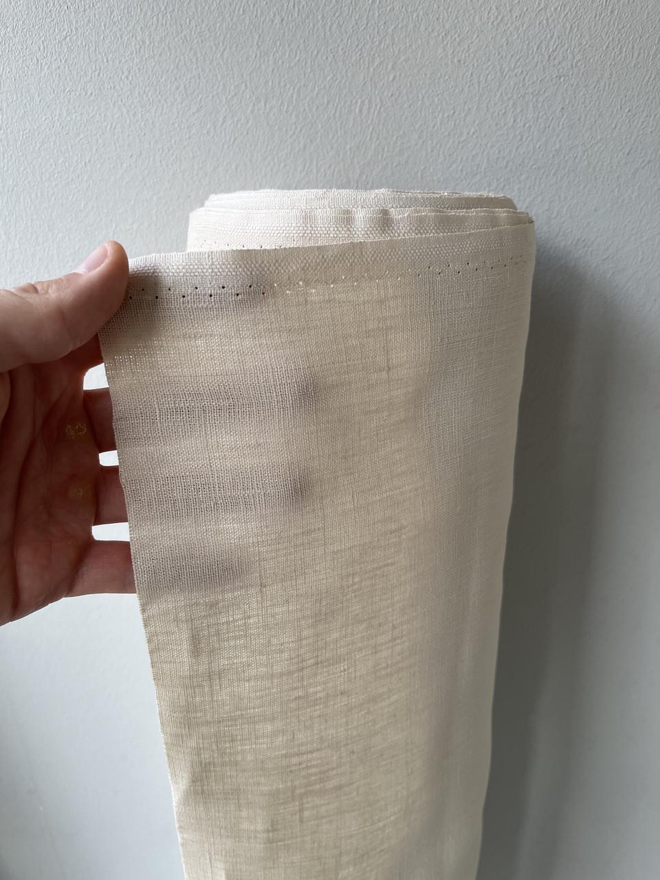 Ткань скатертная LINEN PLUS 100% лен 143 см 0/606 Бежевый - фото 3