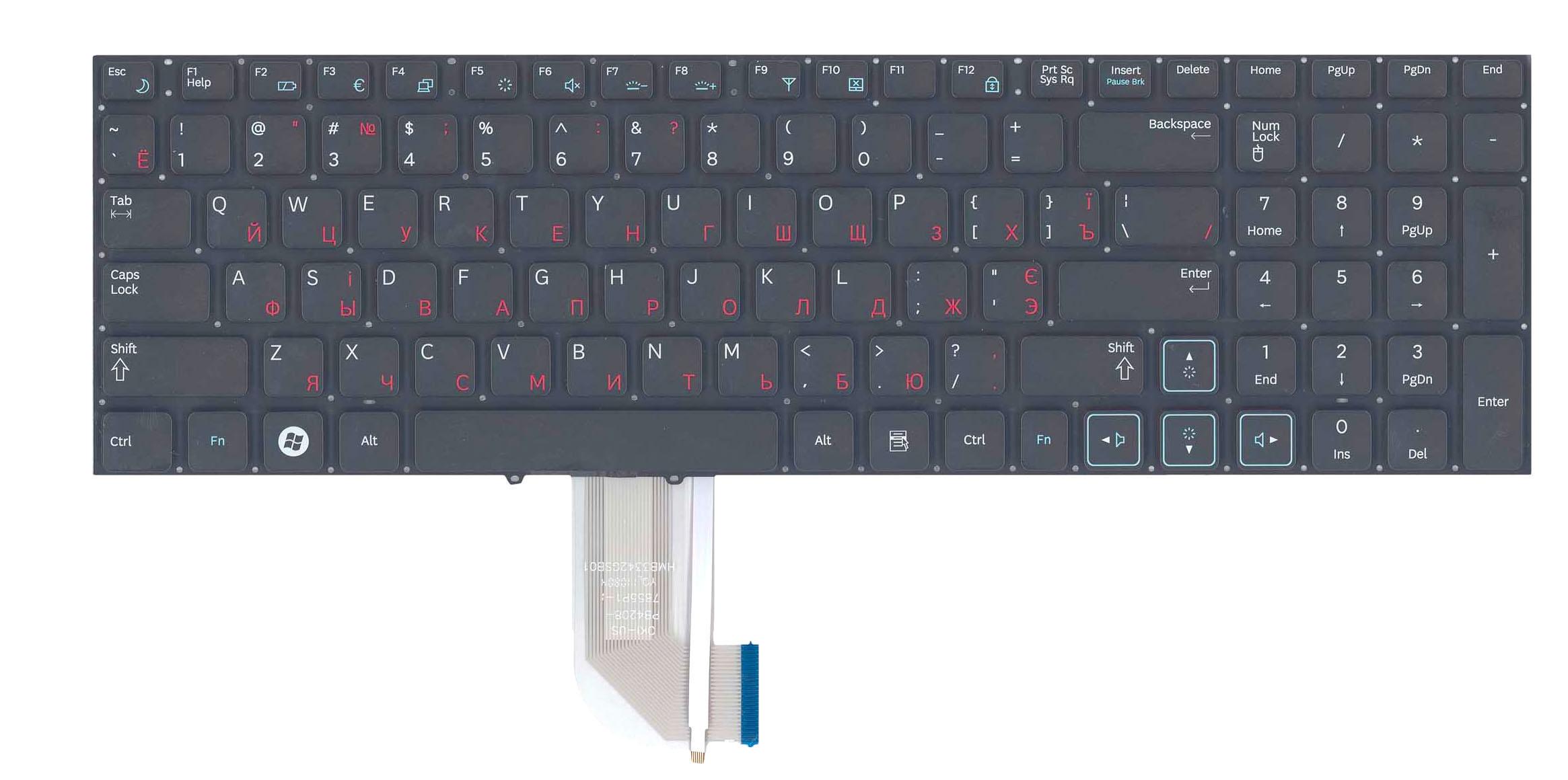 Клавиатура для ноутбука Samsung RF710 с подсветкой Light Black