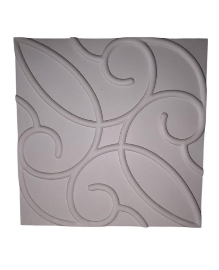 3D-панель гіпсова декоративна для стін Вензель під фарбування 500x500x16 мм Білий (30635546)
